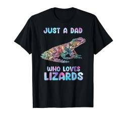 Watercolor Reptile Just A Dad Who Loves Armadillo Lizards T-Shirt von Pet Reptiles Lizards Animal tee.