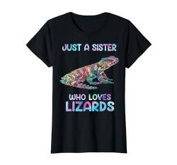 Watercolor Reptile Just A sister Who Loves Armadillo Lizards T-Shirt von Pet Reptiles Lizards Animal tee.