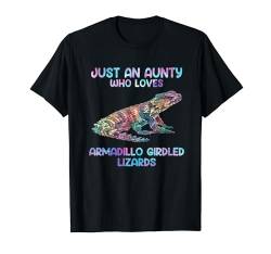 Watercolor Reptile Just An aunty Who Loves Armadillo Lizards T-Shirt von Pet Reptiles Lizards Animal tee.