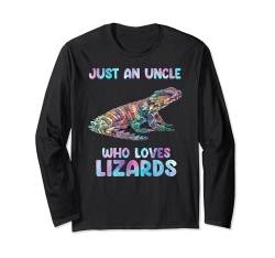Watercolor Reptile Just an Uncle Who Loves Armadillo Lizards Langarmshirt von Pet Reptiles Lizards Animal tee.