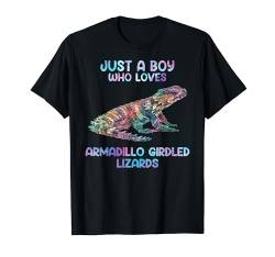 Watercolor Reptiles Just A Boy Who Loves Armadillo Lizards T-Shirt von Pet Reptiles Lizards Animal tee.