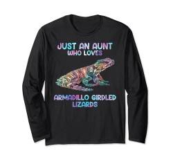 Watercolor Reptiles Just An aunt Who Loves Armadillo Lizards Langarmshirt von Pet Reptiles Lizards Animal tee.