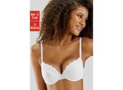 Push-up-BH PETITE FLEUR Gr. 70, Cup AA, weiß (2xweiß, 1xschwarz) Damen BHs mit Bügel im attraktiven Multipack, Dessous von Petite Fleur