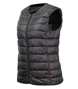 Daunenweste Damen Leicht Leichte Steppweste Damen Puffer Weste Daunen Damen Daun Weste Ärmellose Daunenjacke Jacke Damenwesten Ärmellos Westen Frauen Stepp Damen Weste Oversize Große Größen Schwarz M von Peuignao