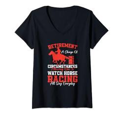 Damen Herren Derby Rennpferd Rennen Pferde T-Shirt mit V-Ausschnitt von Pferderennen Geschenke Für Männer