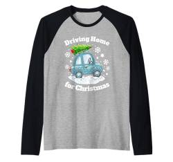 Driving Home for Chrismas Weihnachten Auto Schnee Familie Raglan von Pfotenschatz