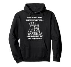 Hund Katze Familie Haustier Zugehörigkeit Liebe Pullover Hoodie von Pfotenschatz