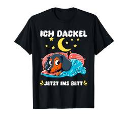 Schlafoutfit Dackel Hund Schlafen Dackelbesitzer Lustig T-Shirt von Pfotenschatz