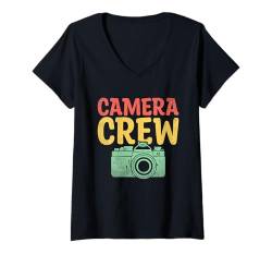 Damen Camera Crew Fotografie Fotografen Fotografen T-Shirt mit V-Ausschnitt von Photography Camera Photographer Gifts