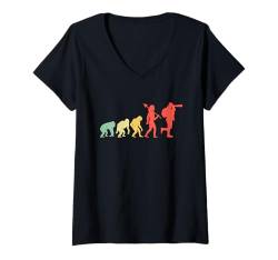 Damen Evolution Fotograf Fotografie Kamera Fotograf T-Shirt mit V-Ausschnitt von Photography Camera Photographer Gifts