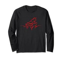 Piano Heartbeat Cooles Design für Pianisten und Musiker Langarmshirt von Piano Heartbeat Cooler Shop