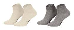 Piarini 8 Paar kurze Socken Kurzsocken Quarter Socken für Damen Herren - dünn ohne Gummibund - 4 Paar beige/ 4 Paar grau 43-46 von Piarini