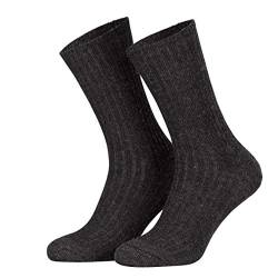 Piarini Norwegersocken robust Wolle Herren - Arbeitssocken mit Frotteesohle - warme Wintersocken aus Schafwolle in 6er Pack anthrazit 39-42 von Piarini