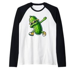 Dabbing Pickle Tanzende Gurke Vegan Food Lover Humor Raglan von Pickle Dabbers Funny Vegans & Vegetable Lovers