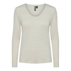 Langarmshirt, gestreift, Damen Pieces Billo Lurex von Pieces