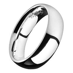 Piersando Band Ring Edelstahl Bandring Ehering Partnerring Trauring Verlobungsring Damen Herren Freundschaftring Silber Größe 60 (19.1) Breit 5mm von Piersando