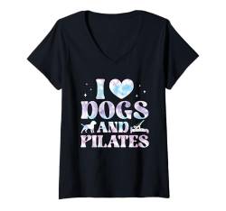 Damen Pilates Lehrer Workout Pilates T-Shirt mit V-Ausschnitt von Pilates Kleidung Frauen & Lustige Pilates Designs