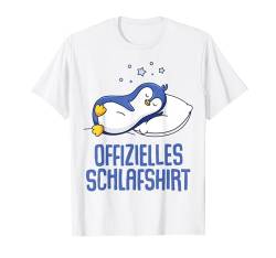 Offizielles Schlafshirt Pyjama Pinguin Penguin Fun Geschenk T-Shirt von Pinguin Fun Geschenkidee Langschläfer Morgenmuffel