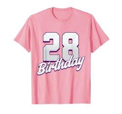 28. Geburtstag, 28 Jahre, rosa Mädchen T-Shirt von Pink Birthday Celebration Designs