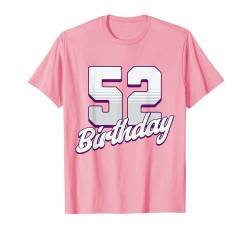 52. Geburtstag 52 Jahre rosa Mädchen T-Shirt von Pink Birthday Celebration Designs