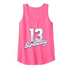 Damen 13. Geburtstag, 13 Jahre, rosa Mädchen Tank Top von Pink Birthday Celebration Designs