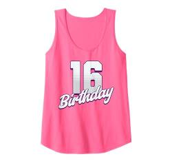 Damen 16. Geburtstag 16 Jahre Pink Girl Tank Top von Pink Birthday Celebration Designs