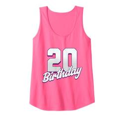 Damen 20. Geburtstag 20 Jahre rosa Mädchen Tank Top von Pink Birthday Celebration Designs