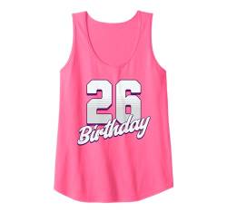 Damen 26. Geburtstag 26 Jahre Pink Girl Tank Top von Pink Birthday Celebration Designs