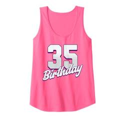 Damen 35. Geburtstag, 35 Jahre, rosa Mädchen Tank Top von Pink Birthday Celebration Designs