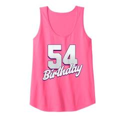 Damen 54. Geburtstag 54 Jahre rosa Mädchen Tank Top von Pink Birthday Celebration Designs