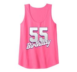 Damen 55. Geburtstag, 55 Jahre, rosa Mädchen Tank Top von Pink Birthday Celebration Designs