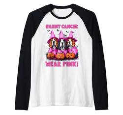 In October We Wear Pink Basset Hound Halloween Breast Cancer Raglan von Pink Breast Cancer Awareness Halloween Costume