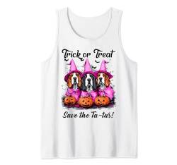 In October We Wear Pink Basset Hound Halloween Breast Cancer Tank Top von Pink Breast Cancer Awareness Halloween Costume