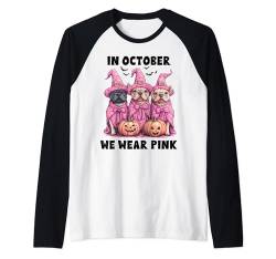 In October We Wear Pink Boxer Halloween Breast Cancer Gifts Raglan von Pink Breast Cancer Awareness Halloween Costume