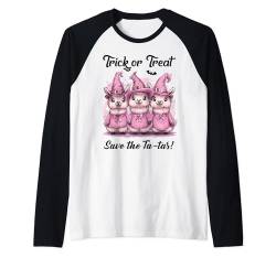 In October We Wear Pink Llama Halloween Breast Cancer Gifts Raglan von Pink Breast Cancer Awareness Halloween Costume