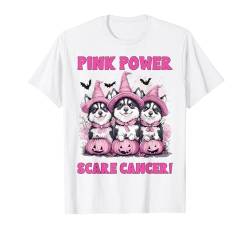 In October We Wear Pink Siberian Husky Breast Cancer Costume T-Shirt von Pink Breast Cancer Awareness Halloween Costume