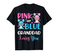 Rosafarbenes oder blaues Opa liebt dich Bunny Gender Reveal Baby T-Shirt von Pink Or Blue Loves Bunny Gender Reveal Baby Party