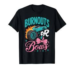 Burnouts or Bows Gender Reveal Party Baby Announcement T-Shirt von Pink or Blue Baby Reveal Family Designs