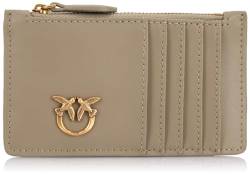 Pinko Damen Airone Cardholder Sheep Nappa Chevron Reisezubehör-Brieftasche, I68q_Antike Hochzeit Gold von Pinko