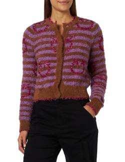 Pinko Damen Hund Cardigan Riga Cutter Strickjacke, Cd4_Camel/lila/Fuchsia, XXS von Pinko