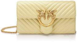 Pinko Damen Love One Wallet C Sheep Nappa Chevron Tasche, S14q_fieno-antique Gold von Pinko