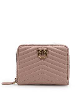 Pinko Damen Taylor Zip Around Sheep Nappa Reisezubehör-Brieftasche, O81q_Antique Gold Puder von Pinko