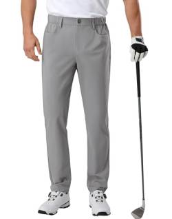 Pioneer Camp Herren Golfhose Stretch Atmungsaktiv Lang Golf Pants mit Elastischer Bund und 3 Funktionelle Taschen Grau Größe:36 von Pioneer Camp