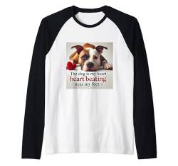 Pitbull Mama Shirt Hund Papa American Pitbull Terrier Doggie Raglan von Pitbull Gifts and Doggie Shirts