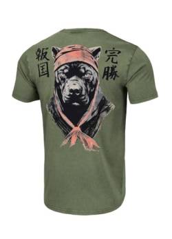 Pitbull Herren T-Shirt Baumwollshirt Klassischer Regularer Schnitt Männer Tshirt Pit Bull West Coast Denim Washed Bravery Baumwolle Tshirts mit Druck Wascheffekt XL von Pitbull