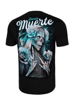 Pitbull Herren T-Shirt Klassischer Regularer Schnitt Tshirt Männer großen Druck auf dem Rücken mit dem mexikanischen Motiv Santa Muerte 24 Baumwolle T-Shirts mit Druck 3XL von Pitbull