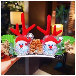 Haarnadel 1Pair Frauen Mädchen Cartoon Weihnachten Geweih Haarnadeln Neues Jahr Süße Haare Dekorieren Barrettes Haar Clips Neuheit Haarschmuck Zubehör Haarnadel Holz (Size : 16) von PiurUf