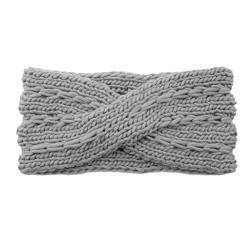 Stirnband Damen Breite gestrickte stirnband bögen geknoteten winter frauen turban haare zubehör for mädchen dame weicher stricken winter stirnbänder bandana Stirnband (Size : Style 2 gray) von PiurUf