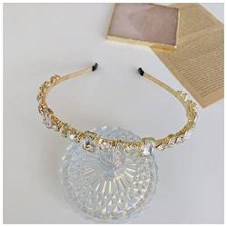 Stirnband Damen Mode Haarschmuck Frauen Vollrhinestone Stirnbänder Retro Legierung Dünne Seiten Haarband Vielseitig Süße Haarreifen Headwear Stirnband (Size : B white) von PiurUf