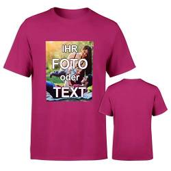 T-Shirt selbst gestalten * Pink in XL * bedruckt mit eigenem Foto Text Logo Name * ringgesponnene Baumwolle * viele Farben und Größen von PixiPrints.com
